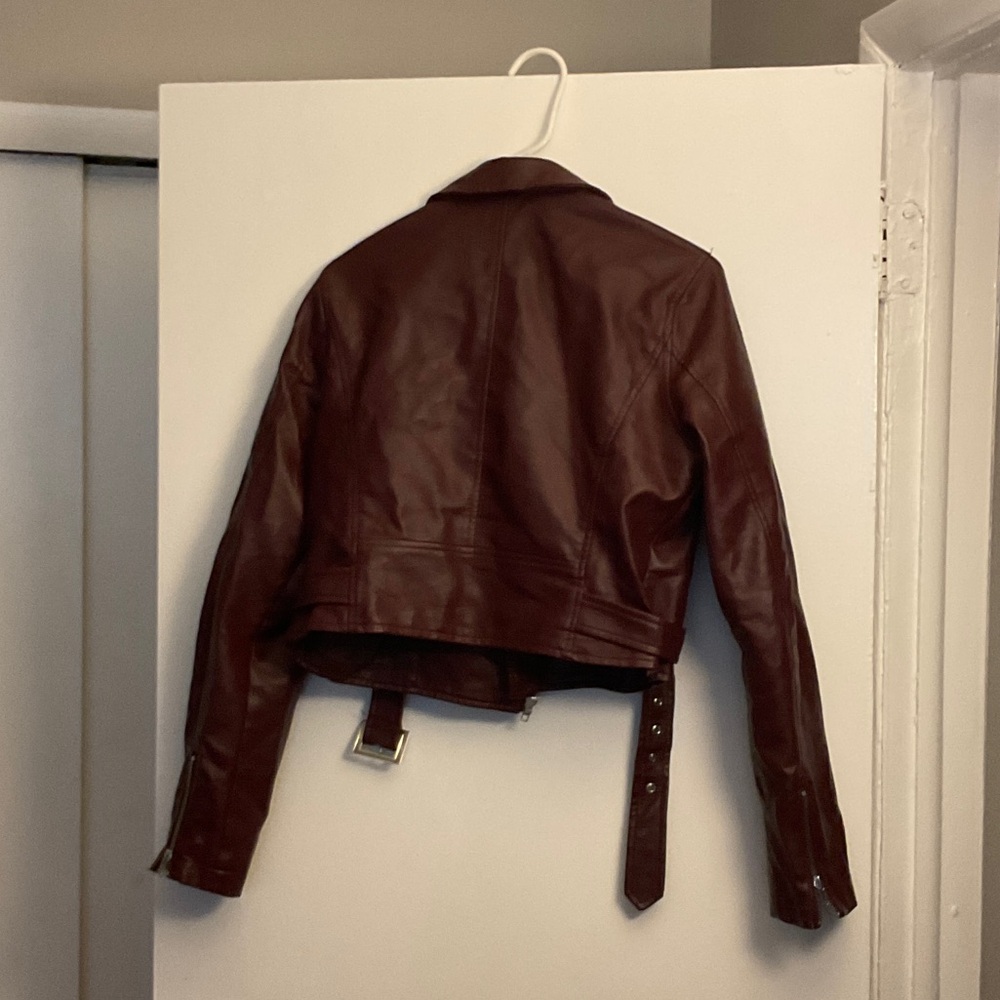 Windsor Deep Maroon Leather Jacket - image 3